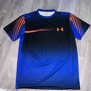 Under Armour Men's Blue and Black Athletic COMPRESSION HEAT GEAR Shirt